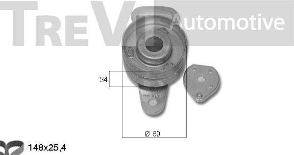 TREVI AUTOMOTIVE paskirstymo diržo komplektas KD1025